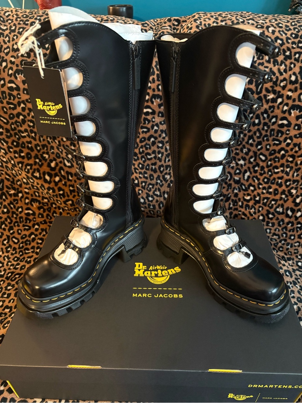 NEW Dr. Martens x Marc Jacobs Kiki Boots Black Buttero Womens US 7 Rare SOLD OUT